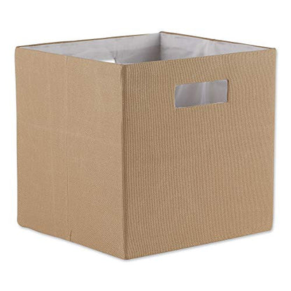 DII Collapsible Polyester Storage Cube, Solid, Lightweight and Durable, Large Square, 13x13x13, Stone - color: Stone, size: Large Square, 13x13x13"