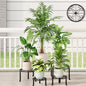 5 Pack Metal Plant Stand, Heavy Duty Anti-Rust Iron Flower Pot Holder for Indoor Outdoor Garden - color: S-Black