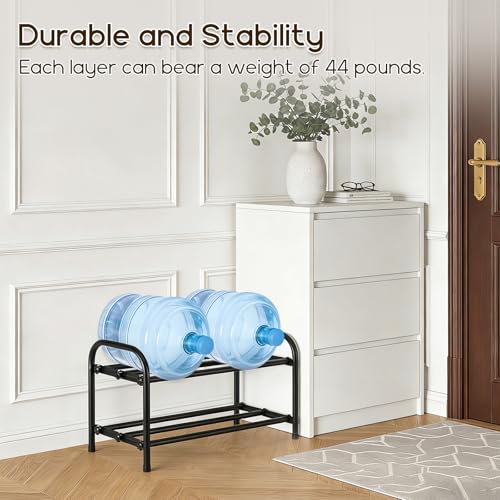 2-Tier Expandable Shoe Rack, Adjustable Shoe Shelf Storage Organizer Durable Metal Free Standing Shoe Rack for Entryway Closet Doorway (Black) - size: 2 Tier