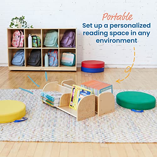 ECR4Kids Tabletop Book Display, Adjustable, Library Storage, Natural - color: Natural