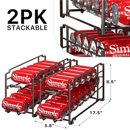 Simple Houseware Stackable Beverage Soda Can Dispenser Organizer Rack, Bronze - 2 Pack - color: Bronze, size: Standard
