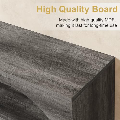 Console Table, 55-Inch Entryway Tables 3-Tier Wood Narrow Sofa Tables for Living Room Foyer Table for Entryway, Hallway, Entrance - color: Grey
