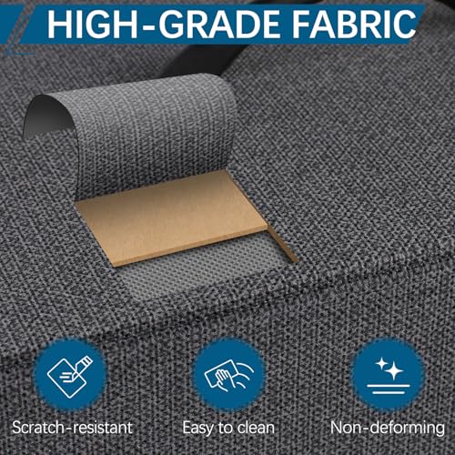 Small Dresser with 2 Drawers Fabric Nightstand for Bedroom Night Stand Bedside Table with Wood Top End Table for Small Space, Apartment, Hallway, Entryway, Metal Frame - color: Grey