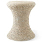 Casafield Hourglass Side Table, Whitewash White, Water Hyacinth Round End Table, Boho Woven Wicker Accent for Bedroom, Living Room, Office, Entryway - color: Whitewash - Hyacinth