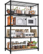 PrimeZone Wire Metal Storage Shelves - 5 Tier Adjustable NSF-Certified Heavy Duty Garage Shelving Unit Organizer Rack, Steel Utility Shelf for Kitchen, Pantry, Closet, 35.5" W x 14" D x 72" H, Black - size: 35.5"W x 14"D x 72"H