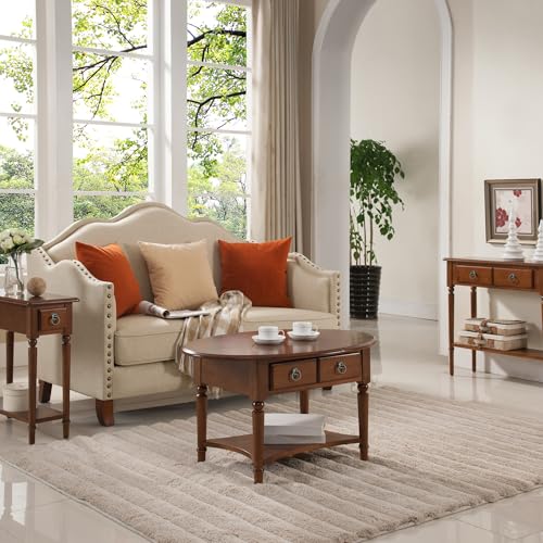 Leick Home Coastal End Table, Solid Wood, 1 Drawer, Bottom Display Shelf, Easy-Assembly, For Living Room/Bedroom, Rich Pecan Brown, 23.5 in. L x 10.0 in. W x 24 in. H, 20017-PC - color: Pecan