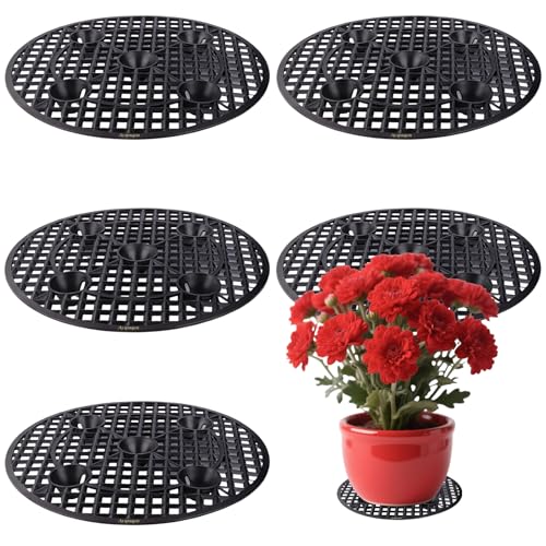 6 PCS 12" Plant Pot Risers for Indoor Outdoor Use Heavy Duty Plant Stands for Patio, Deck & Garden, Pot Elevators for Better Drainage, Surface Savers & Floor Protectors for Potted Plant