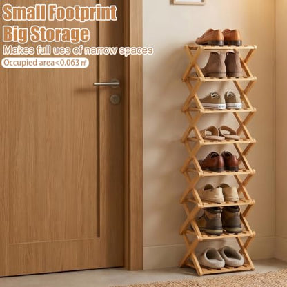 Shoe Racks, Foldable Shoes Organizer FreeStanding Shelf,5 Layers | Natural, Functional, Multifunctional, Suitable For Entryway, Closet, Bedroom, Hallway - color: Five Layers of Primary Colors