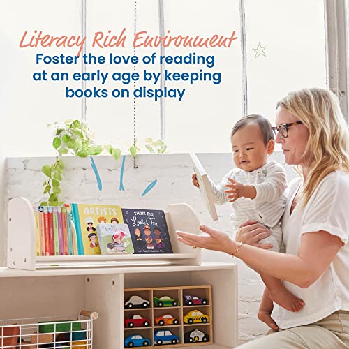 ECR4Kids Adjustable Forward-Facing Tabletop Book Display, Children's Furniture, White Wash - color: White Wash