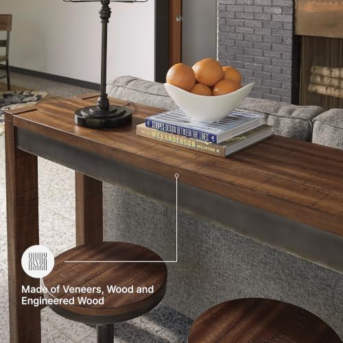 Signature Design by Ashley Furniture Torjin Long Counter Height Table, Seats up to 3, Wood, 72.13" W x 16" D x 36" H, 2-tone Brown