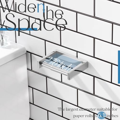 KOKOSIRI Toilet Paper Holder Spring Loaded Bathroom Toilet Roll Holder Wall Mount Stainless Steel Polished Chrome B2011CH - color: Polished Chrome, size: Without Shelf