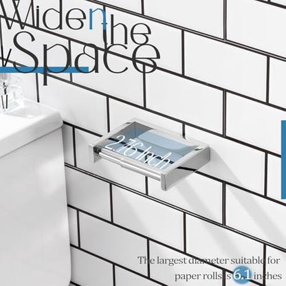 KOKOSIRI Toilet Paper Holder Spring Loaded Bathroom Toilet Roll Holder Wall Mount Stainless Steel Polished Chrome B2011CH - color: Polished Chrome, size: Without Shelf
