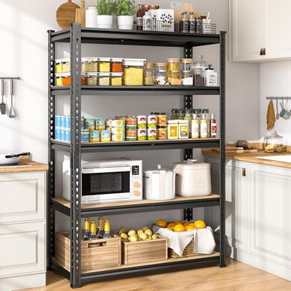 DurayLoly 5-Tier Storage Shelves, 1980LBS Adjustable Pantry Shelves, Metal Shelving Unit for Storage, Kitchen, Pantry, Closet, Laundry, Garage, 72.06" H x 35.55" W x 15.76" D - size: 72.06" H x 35.55"W x 15.76" D