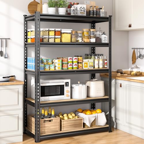 DurayLoly 5-Tier Storage Shelves, 1980LBS Adjustable Pantry Shelves, Metal Shelving Unit for Storage, Kitchen, Pantry, Closet, Laundry, Garage,72.06" H x 35.55" W x 11.81" D - size: 72.06"H × 35.55"W × 11.81"D