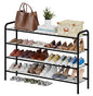 viewcare Long Shoe Rack for Closet, 4-Tier Extra Long Shoe Rack for Entryway & Garage, Black Shoe Organizer Holds 20-23 Pairs, Sturdy Metal Construction - size: 4-Tier(Extra Long)