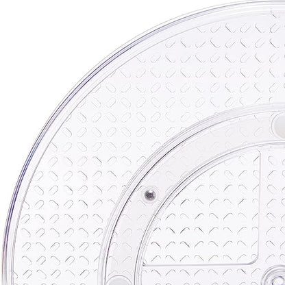 Amazon Basics 2 Tier Lazy Susan Turntable Organizer for Condiments, 12" Diameter, Clear - size: 12" Diameter, 2 Tier