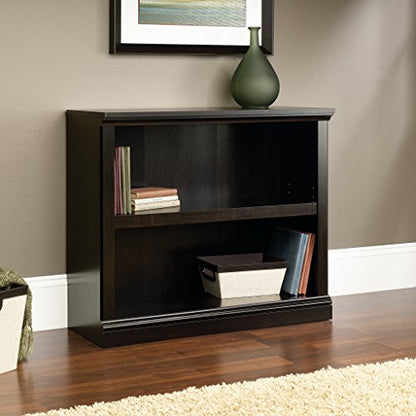 Sauder Miscellaneous Storage 2-Shelf Bookcase/ book shelf, Estate Black finish - color: Estate Black Finish