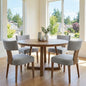 RIVOVA Mid Century Modern Dining Chairs Set of 4, Farmhouse Linen Fabric Upholstered Dining Room Chairs Kitchen Chairs with Curved Backrest Wood Legs, Grey - color: Light Gray Curved