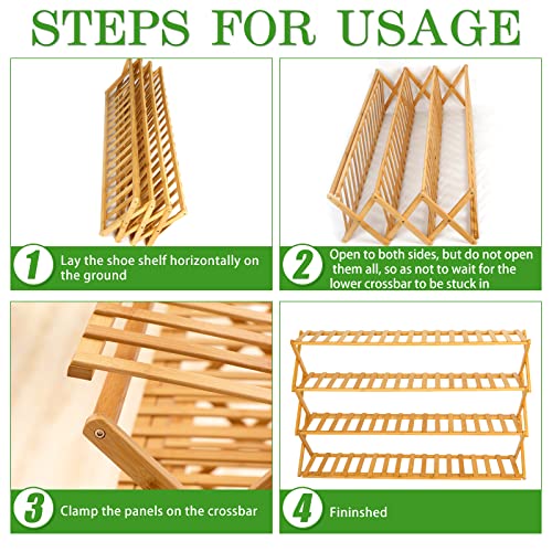 Choclaif Free Standing Shoe Racks for Closet, Shoe Shelf Bamboo Shoe Rack for Bedroom, Entryway Hallway Closet Living Room Organizer（5 Tier） - size: 5 Tier