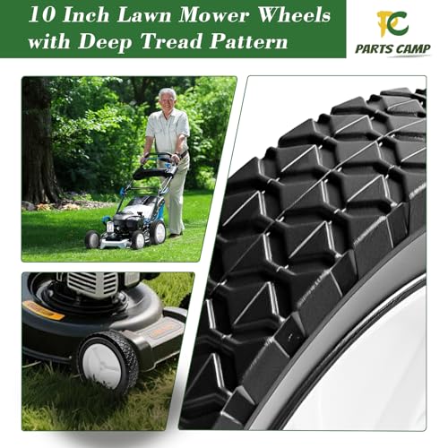 Parts Camp 10" Plastic Wheel Replacement for Oregon 72-110, 2 Pack Universal Wheels for Hand Truck, Lawn Mower, Utility Cart, Radio Flyer Wagon, Lawn Sprayer, Trash Can and BBQ Grill - size: 10-inch