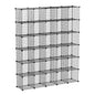 KOUSI 14"x14" Wire Cube Storage, Metal Grid Organizer, 30-Cube Modular Shelving Unit, Stackable Bookcase, Ideal for Living Room, Bedroom, Office, Garage