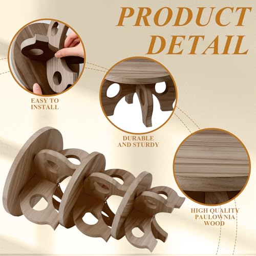 3 Pcs Wooden Plant Stand Indoor 8/9/11",Walnut Color,Low - color: Walnut Color