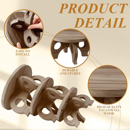 3 Pcs Wooden Plant Stand Indoor 8/9/11",Walnut Color,Low - color: Walnut Color
