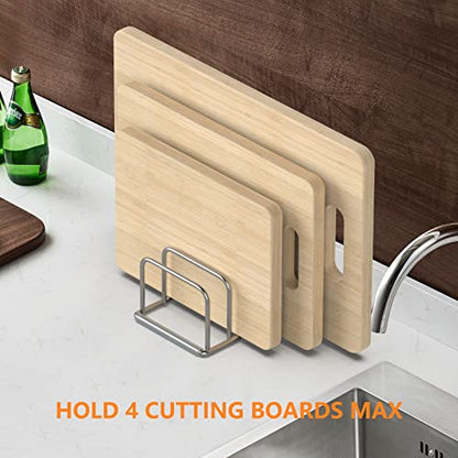 KORRTFID Cutting Board Organizer Stand Holder,304 Stainless Steel Chopping Board Holder,Pot Pan Lid Holder Rack kitchen Shelf Bakeware,Cookie Sheets Organizer (1.0 Inch Width Slots) - size: 1.0 in Slot