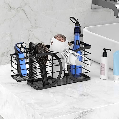 Hair Dryer Holder 3in1 Hair Tool Organizer/Wall Mounted,Cabinet Door or Desk-based Blow Dryer Holder/Height-adjustable Curling Iron Holder/Bathroom Cabinet Organizer for Flat Irons | Hair Dryer Holder Wall mount Height-adjustable Curling Iron Holder/Bathr