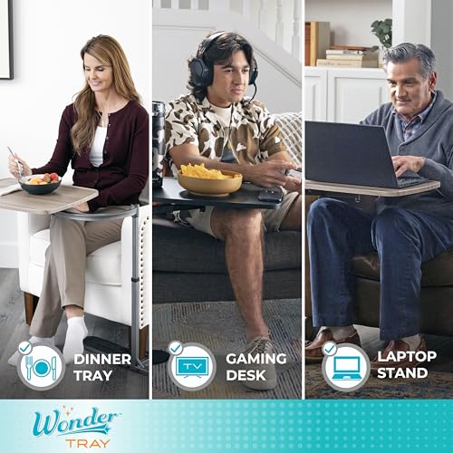 Stander Wonder Tray, Adjustable Swivel Table, Large Laptop Stand, Couch Desk, Side Tables & Gaming Bench, TV-Trays for Eating on Couches, Chairs, Recliners, Walnut - color: Walnut, size: Large