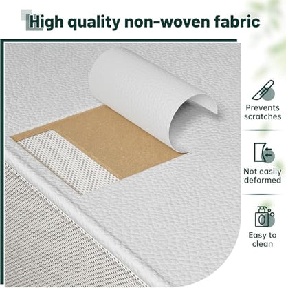 EnHomee 17.8" W Nightstand, End Table with Fabric Drawers and Open Wood Shelf Storage,Safety Netting on 2 Sides of Night Stand, Bedside Table with Metal Frame for Bedroom,Closet, Hallway,Dorm, White - color: White