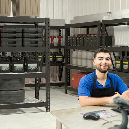 WORKPRO Heavy Duty Metal Garage Shelving, 68" W x 24" D x 65" H, 7200 LBS Load - color: Black, size: 68”W x 24”D x 65”H