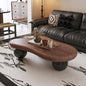 47.2” Walnut Cloud Coffee Table with 3 Ball Legs, Farmhouse Irregular Center Table for Living Room, Low Cute Small MDF Tea Table for Bedroom, Apartment-Walnut Black - color: Cloud-47" Walnut Black