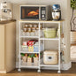 Rolling Kitchen Microwave Organizer Cart, Adjustable Shelves, White | Kitchen Island Storage Cart & Microwave Stand with Tilt-Out Baskets & Lockable Wheels, 27.75"L×15.35"W×32.9"H - color: White