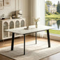 Modern 47.2"-63" Extendable Rectangular Dining Table, White | Removable Extension Leaf, Durable MDF Tabletop, Accommodates 4-8 Guests, Industrial Dining Room Small Kitchen & Dinner Spaces - color: 47.2'' - 63'' White Table
