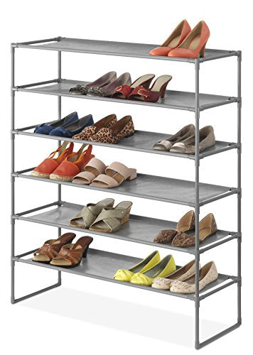 Whitmor Spacemaker 6-Tier Shelves, Gunmetal - color: 6-tier,gunmetal Gray