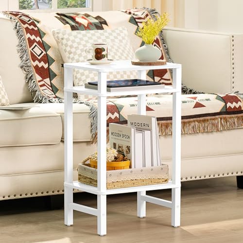 YUFAM Side Table End Table Tall Night Stand 3-Tier 2 Pack for Living Room Bedroom Bathroom Office Furniture White - color: White, size: 3 Tier
