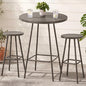 Best Choice Products 3-Piece Patio Dining Set, Bar Height, Outdoor Bistro Set, Outdoor Round Bar Table w/ 2 Bar Stools, Steel - Taupe - color: Taupe