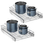 OCG Pull Out Cabinet Organizer 2 Pack (15" W x 21" D), Pull out Shelves 1 Tier, Cabinet Slide Out Shelves for Base Cabinet Organization in Kitchen Bathroom Pantry, Bottom Mount, Chrome Finish - size: 15W21D, 2Pack