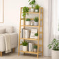 Bamboo Ladder Shelf, 4-Tier Wooden Ladder Bookshelf & Bookcase Organizer | 49.2” Freestanding Open Display Storage Shelves, Wood Plant Stand Rack for Small Space, Bathroom, Living Room, Bedroom - color: Natural