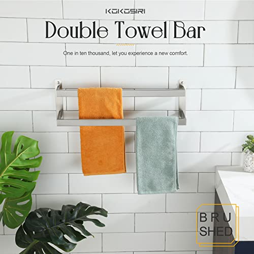 KOKOSIRI Hand Towel Bars Bathroom 2-Tiers Ladder Towel Rails 20 Inches Towel Holders Wall Mounted Towels Shelves Rack Brushed Stainless Steel, B5008BR-L20 - color: Brushed Nickel, size: 20-Inch