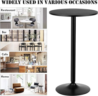 ERGOMASTER Two-in-one Adjustable Height Bar Tables, 24-inch Round Cocktail Table with Sturdy Metal Base, 40"/22" Two Convertible Height High Top Pub Table for Home Bar, Restaurant Bistro (2, Black) - color: Black, size: Diameter：23.99‘’