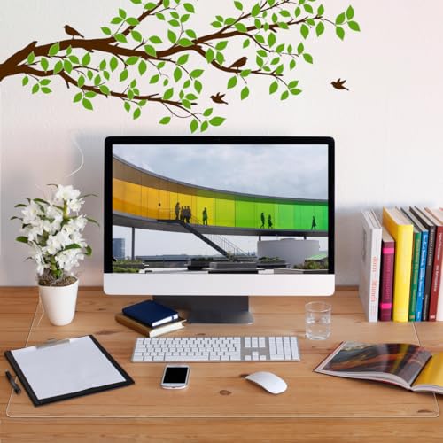 JanJunDec 24x56 Inch Clear Desk Pad Protector, Vinyl Desk Cover Protector Mat, Plastic Table Cover, PVC Clear Table Protector, Transparent Writing Desk Mat for Desktop Office Computer with Mouse Pad - size: 24x56 Inch