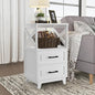 FansaFurn White Farmhouse Nightstand Wooden Rustic End Table Side Cabinet for Bedroom, Living Room, 13" D x 18" W x 28" H(Set of 1) - color: White, size: 13" D x 18" W x 28" H (Set of 1)
