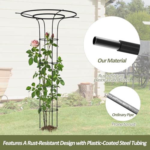 Trellis for Climbing Plants Outdoor - 69"(H), Expandable and Rust-Proof Metal Plant Support, Easy Installation, Garden Trellis for Potted Roses, Vines, Jasmine(1 Pack)