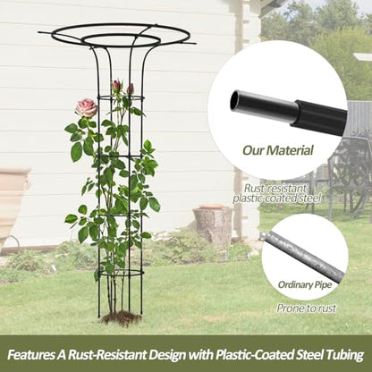 Trellis for Climbing Plants Outdoor - 69"(H), Expandable and Rust-Proof Metal Plant Support, Easy Installation, Garden Trellis for Potted Roses, Vines, Jasmine(1 Pack)