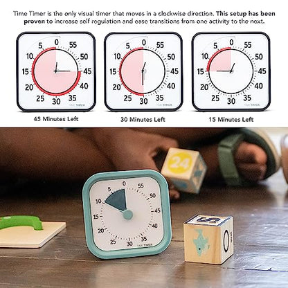 Time Timer MOD 60-Minute Visual Timer, Home Edition, Silent Operation, Study Tool for Homeschool and Office Use (Lake Day Blue) - color: Lake Day Blue, size: 3.47 Inch, style: Timer