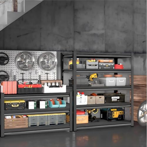Metal Storage Garage Shelving - 3 Tier 40'' Wide 1500 Lbs Heavy Duty Utility Shelves Freestanding - Adjustable Rack Units for Kitchen Pantry Basement - 40" W x 16" D x 36" H Black - size: 40"Wx16"D-3T