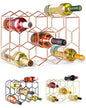 Gusto Nostro Countertop Wine Rack - 14 Bottle Freestanding Modern Metal Wine Rack - 3 Tier Tabletop Wine Holder Stand for Cabinet, Pantry Wine Bottle Storage - No Assembly Required (Small, Rose Gold) - color: Rose Gold