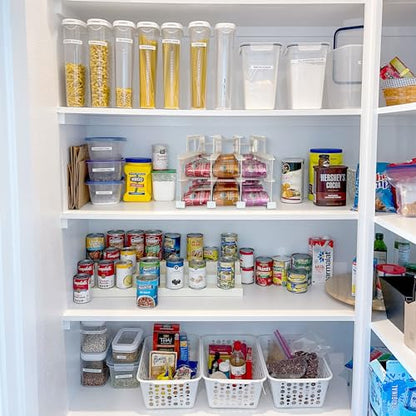 FIFO Can Tracker 4-Pack - 3-Tier Rotating Food Can Organizer for Pantry, Expandable Soda Can Storage for Kitchen, Holds 54 Cans of Food or Soda - size: 4 Pack, style: 54 can